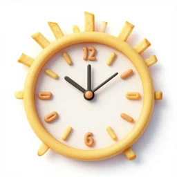 a clock made of french fries