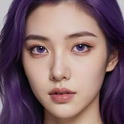 photorealistic 3 0 0 0 cyclopes beautiful female with purple hair one eye portrait photography feroflex photorealistic studio lighting ektachrome detailed intricate face details, ultradetails, beautiful face, realistic shaded perfect face, extremely fine details
