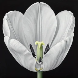 rule of thirds intricate inside the tulip extreme closeup on a table - - a journey inside the physiology of plants, an ultrafine detailed painting by rafal olbinski, behance contest winner, pop surrealism, detailed painting, very detailed, minimalist, skeuomorphic, airbrush art