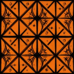 geometrical diagonal design, gothic aesthetic, black, orange, tim burton artstyle seamless pattern