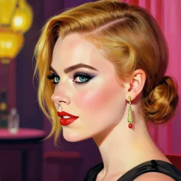 profile otto dix face portrait of cara delevingne, hyper realistic, artstation, illustration, digital paint, matte paint, vivid colors, bright, cheerful, detailed and intricate 1 9 3 0 s cabaret evironment