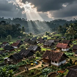 a kerala village in the style of altos odyssey, ultrarealistic, artstation