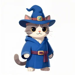 painting cat wizard wearing blue robes avatar hero smooth face median photoshop filter cutout vector behance hd by jesper ejsing, by rhads, makoto shinkai and lois van baarle, ilya kuvshinov, rossdraws, illustration, art by ilya kuvshinov and gustav klimt