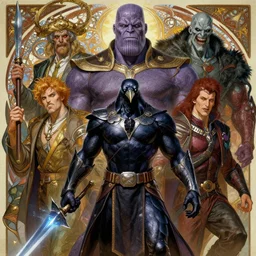 the platonic ideal of corvus glaive thanos doctor manhattan wild hunt cletus kasady carnage nazgul, detailed, intricate, hyperrealism, intense, scary art by brock hofer and artgerm and greg rutkowski and alphonse mucha