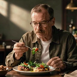 walter white eating bruscetta, photography,