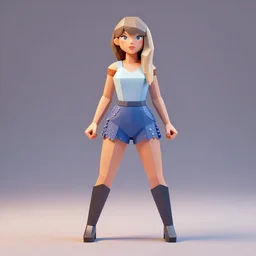 low poly 3d render of taylor swift