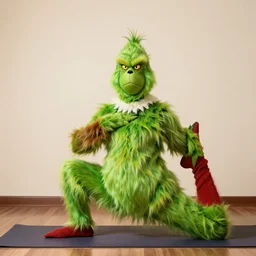 the grinch doing yoga