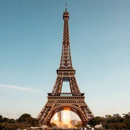 the eiffel tower in the shape of a rocket taking off