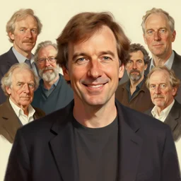photo of david aronson with simple smile paint detailed digital artstation, portrait hd 4 k, y greg rutkowski and gaston bussiere and craig mullins and j. c. leyendecker, hd