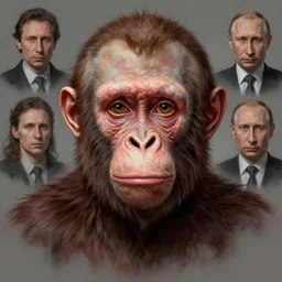 a portrait of the island of doctor moreau vladimir putin similar monkey putin face, vladimir putin anthropomorphic hybrid, macabre, horror, by donato giancola and greg rutkowski and wayne barlow and zdzisław beksinski, realistic face, visible face, digital art, artstation, symmetry