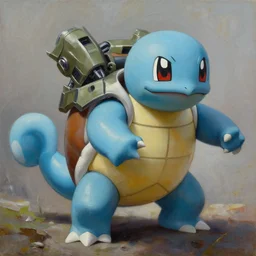 squirtle playing as master chief, oil on canvas, intricate, portrait, 8 k highly professionally detailed, hdr, cgsociety