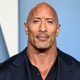 Dwayne the rock Johnson with a really big forehead abbs