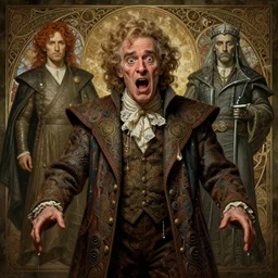 david lynch as crazy inentor, lord of the rings, fame of thrones, warhammer, fibonacci, sweat drops, intricate fashion clothing, insane, intricate, highly detailed, surrealistic, digital painting, artstation, concept art, smooth, sharp focus, illustration, unreal engine 5, 8 k, art by artgerm and greg rutkowski and alphonse mucha