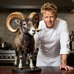 a fusion between a ram and gordon ramsay.