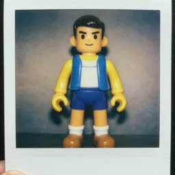 a random 1 9 8 9 action figure. mint condition. close up on one toy in focus. polaroid - h 6 4 0
