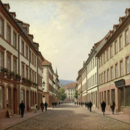 Streets of Heidelberg, Germany, 1875, oil on canvas