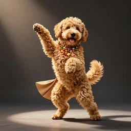 Golden Labradoodle salsa dancing