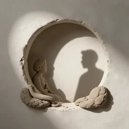 plasticine sculpture. shadows. shadows. john craxton. stop motion. salvador. clay. hole in wall. minimal.