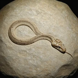 The fossil of a snake