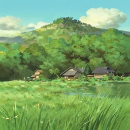 beautiful chinese landscape scenery by miyazaki, anime poster, cel shaded