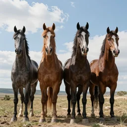 the four horsemen of the apocalypse, photorealistic, colorful, wide angle portrait
