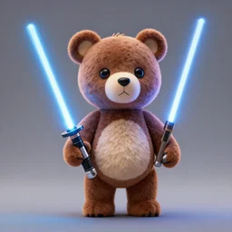 build a bear stuffed animal holding a lightsaber, concept art, cgsociety, octane render, trending on artstation, artstationHD, artstationHQ, unreal engine, 4k, 8k