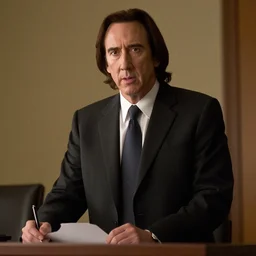 nic cage as phoenix wright, ave attorney, movie still, hd digital photography