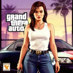 greta garbo in Grand Theft Auto 5 cover art, epic, 4k resolution, extremely detailed, very sharp, artstation, digital art, vibrant,
