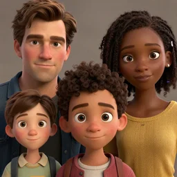 family, colin farrell and ruth negga and kids on the run, detailed face, highly detailed, by jeremy mann