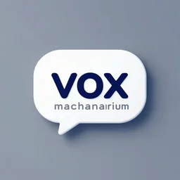 logo of an ai company named vox machanarium, tech logo speech bubble, sleek, artificial intelligence