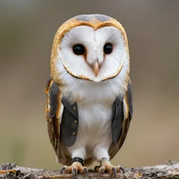 cute barn owl wearing a suit