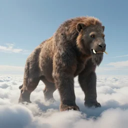 a four - legged behemoth of such size that it seems to touch the clouds, digital art