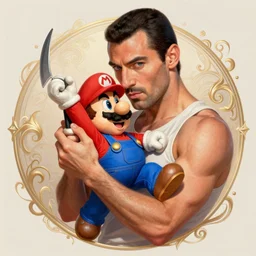 portrait of freddie mercury playing super mario, fantasy, intricate, elegant, highly detailed, digital painting, artstation, concept art, matte, sharp focus, illustration, art by aenaluck and roberto ferri and greg rutkowski, epic fantasy, digital painting