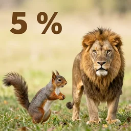 5 0 % squirrel | 5 0 % lion