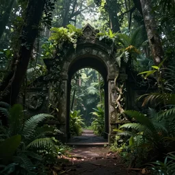 portal to a parallel dimension in a dense jungle