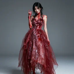 dress out of blood, catalogue photograph
