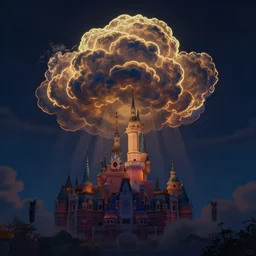 neon gas glow in the dark clouds in the night by disney concept artists, blunt borders, rule of thirds