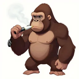 vape - ape, gorilla, hanna - barbara cartoon concept art, by alex toth and don bluth
