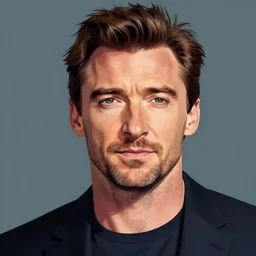 Hugh Jackman portrait, digital art, trending on Artstation