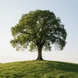 the world tree standing tall on a lonely hill