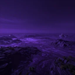 nocturnal purple, futuristic landscape, 4 k, unreal engine