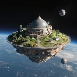flying island in space