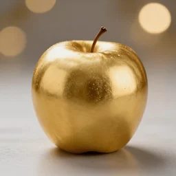 high quality presentation photo of a golden apple, photography 4k, f1.8 anamorphic, bokeh, 4k, Canon, Nikon
