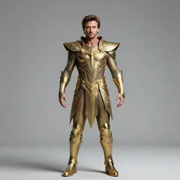 full body portrait of hugh jackman as a magical star guardian. detailed face, concept art, intricate, highly detailed 8 k, smooth, sharp focus, handsome and aesthetic shape of face and body, artgerm, artstation, art by zexi guo and nira and junpei suzuki and gharliera and rinotuna