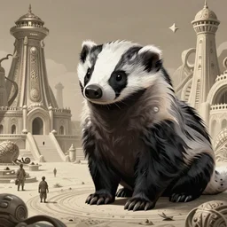 a honey badger discovering the lost city of atlantis, artstation, by Sakimichan, intricate, elegant, highly detailed, digital painting, smooth, sharp focus