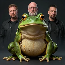 hyperrealistic mixed media image of a info wars alex jones with body of a bullfrog, stunning 3 d render inspired art by greg rutkowski and xiang duan and thomas eakes, perfect symmetry, flesh texture, realistic, highly detailed attributes and atmosphere, dim volumetric cinematic lighting, 8 k octane detailed render, post - processing, masterpiece,