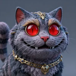 a cheshire cat with a redstone catseye elaborate victorian hyperfine detail photorealistic octane render