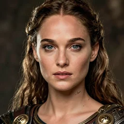 portrait, natalie portman, battle warrior, lord of the rings, tattoos, decorative ornaments, greg rutkowski, perfect face, fine details, realistic shading, photorealism