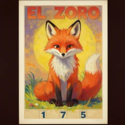 1 9 7 5 retro game poster. a fox being el zorro. cozy. character class. drew struzan. keith parkinson. oil on canvas