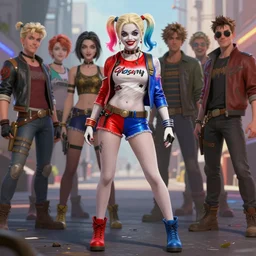 anna kendrick as harley quinn, extremely detailed, sharp focus, wide view, full body shot, smooth, digital illustration, by james jean, by rossdraws, frank franzzeta, mcbess, sakimichan, brosmin, danton fadeev, steve simpson